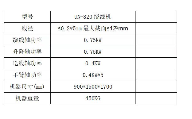 UN-820無凸輪繞線機